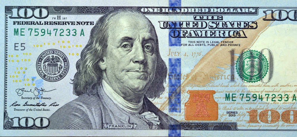 Large,Fragment,Of,The,Obverse,Side,Of,100,One,Hundred تسویه ارزی دلار آمریکا 100 واحد